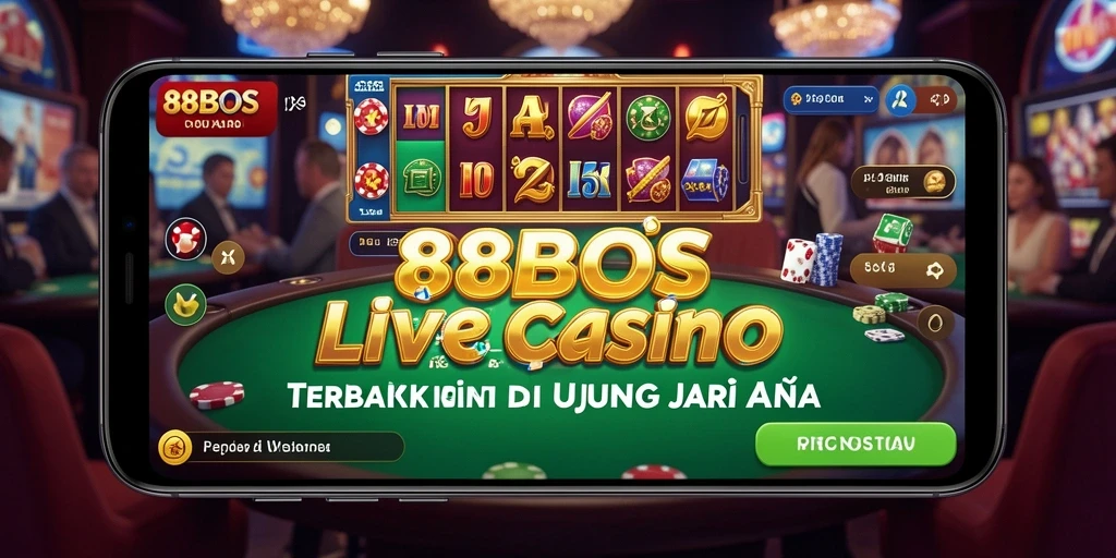 Screenshot 88BOS menunjukkan dealer langsung berinteraksi dengan pemain dalam permainan Live Casino.