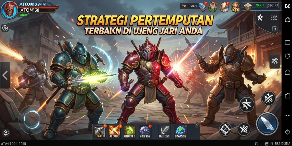 Tangkapan layar ATOM138 menampilkan pertempuran strategi yang seru.