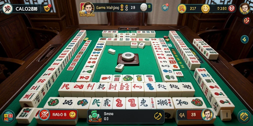 Tampilan gameplay menarik dari CALO288 dengan berbagai ubin Mahjong.