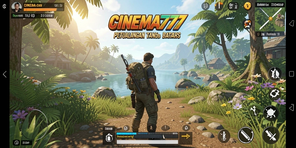 Tangkapan layar utama <strong>CINEMA777</strong> menampilkan petualangan seru di dunia terbuka.
