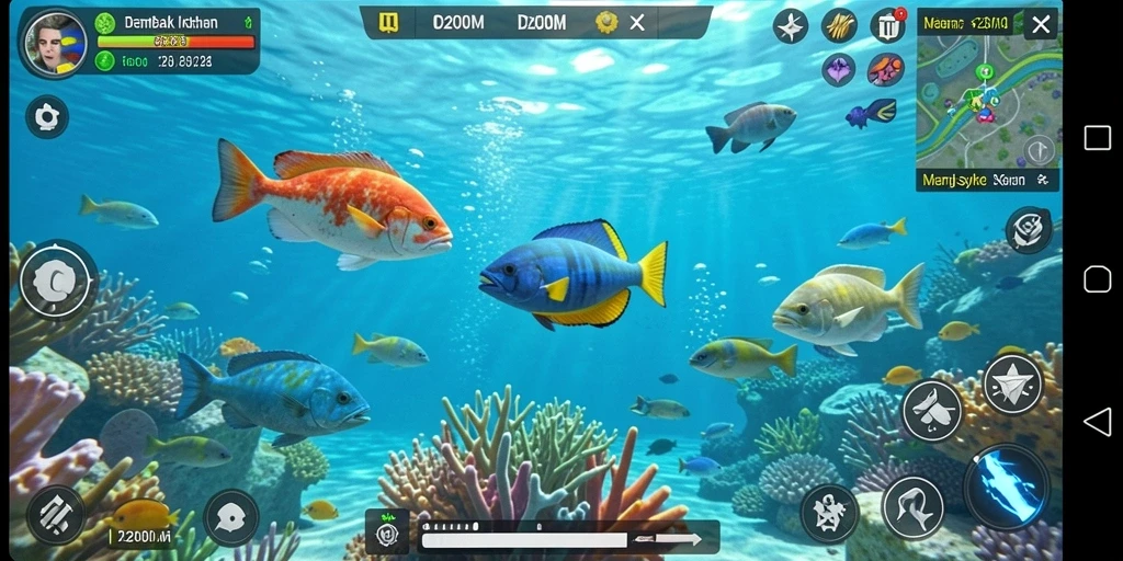 Gameplay menembak ikan yang menarik dan seru di D200M.
