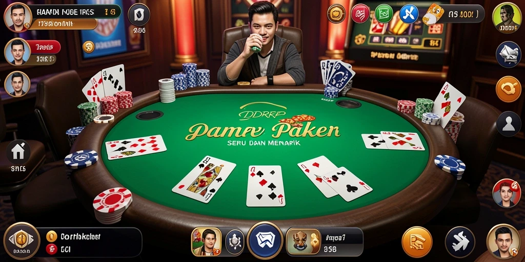 Gameplay seru IDRRP dengan pemain aktif di meja Poker.