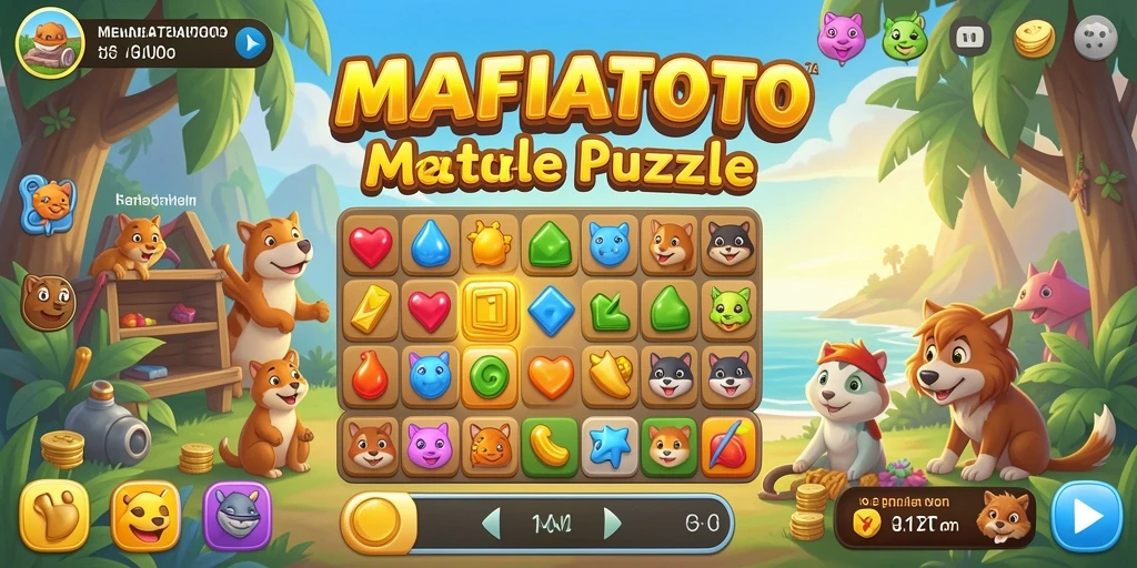 Screenshot MAFIATOTO menampilkan gameplay Match-3 yang menantang dan mengasyikkan.